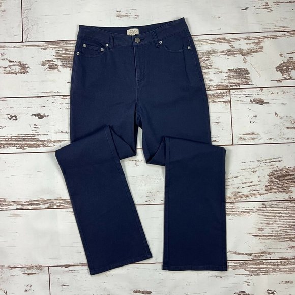LOGO by Lori Goldstein Stretch Twill Mini Bootcut Pants Size 4 Jeans Ink A298955 - Picture 1 of 11